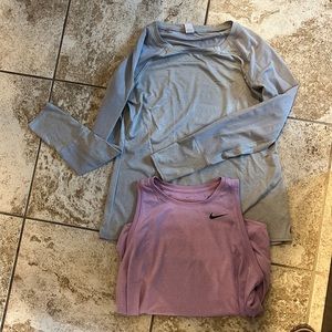 Workout tops, Lot of (2) - Reebok (L) long sleeve and Nike (L) tank top